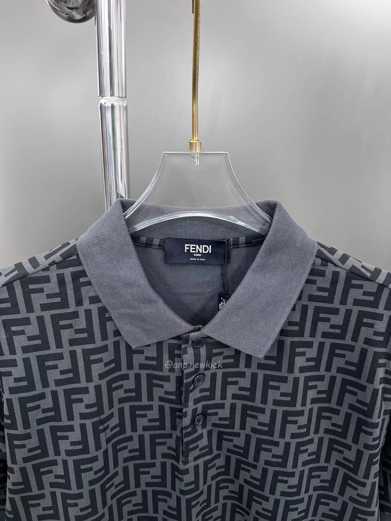 Fendi Ff Black Polo T Shirt (4) - newkick.vip